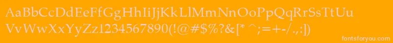 PalatinoNormal Font – Pink Fonts on Orange Background