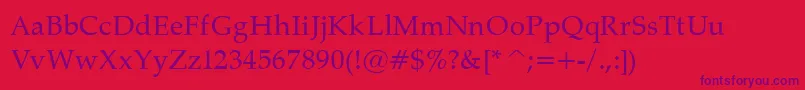 PalatinoNormal Font – Purple Fonts on Red Background