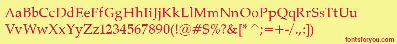 PalatinoNormal Font – Red Fonts on Yellow Background