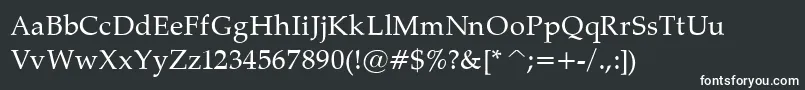 PalatinoNormal Font – White Fonts on Black Background