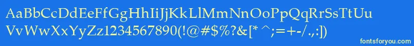 PalatinoNormal Font – Yellow Fonts on Blue Background