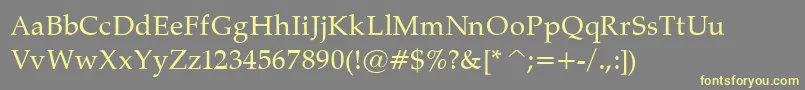 PalatinoNormal-Schriftart – Gelbe Schriften auf grauem Hintergrund