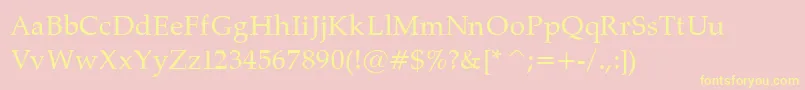 PalatinoNormal Font – Yellow Fonts on Pink Background