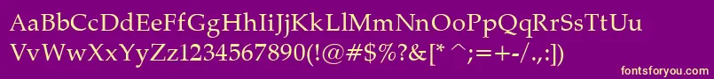 PalatinoNormal Font – Yellow Fonts on Purple Background