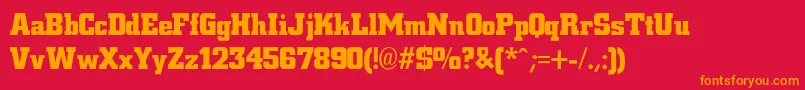 CityBoldBold Font – Orange Fonts on Red Background
