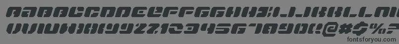 フォントDanStargateExpandedItalic – 黒い文字の灰色の背景