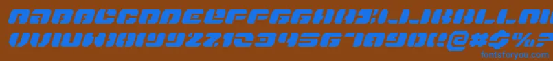 DanStargateExpandedItalic Font – Blue Fonts on Brown Background