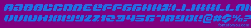 DanStargateExpandedItalic Font – Blue Fonts on Purple Background