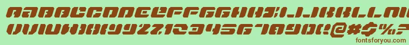 フォントDanStargateExpandedItalic – 緑の背景に茶色のフォント