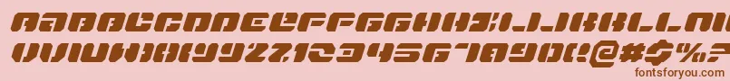 フォントDanStargateExpandedItalic – ピンクの背景に茶色のフォント