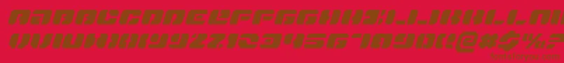 DanStargateExpandedItalic-fontti – ruskeat fontit punaisella taustalla