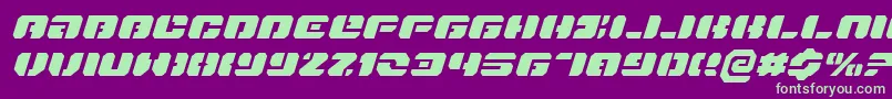 DanStargateExpandedItalic Font – Green Fonts on Purple Background