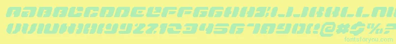 DanStargateExpandedItalic Font – Green Fonts on Yellow Background