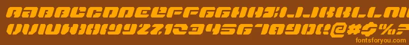 DanStargateExpandedItalic Font – Orange Fonts on Brown Background