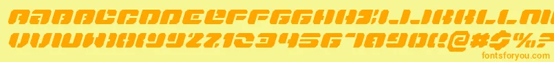 DanStargateExpandedItalic Font – Orange Fonts on Yellow Background