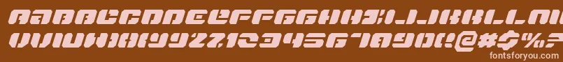 DanStargateExpandedItalic-fontti – vaaleanpunaiset fontit ruskealla taustalla