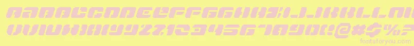 Czcionka DanStargateExpandedItalic – różowe czcionki na żółtym tle