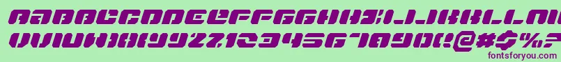 DanStargateExpandedItalic Font – Purple Fonts on Green Background