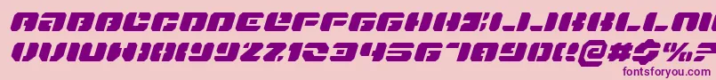 フォントDanStargateExpandedItalic – ピンクの背景に紫のフォント