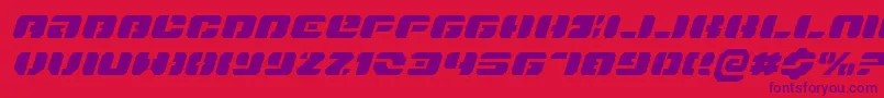 DanStargateExpandedItalic-fontti – violetit fontit punaisella taustalla