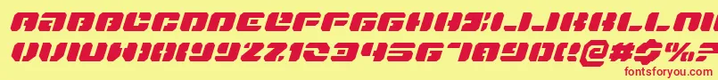 DanStargateExpandedItalic-fontti – punaiset fontit keltaisella taustalla