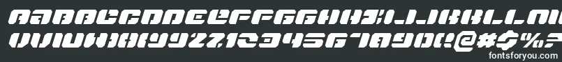 DanStargateExpandedItalic-fontti – valkoiset fontit mustalla taustalla