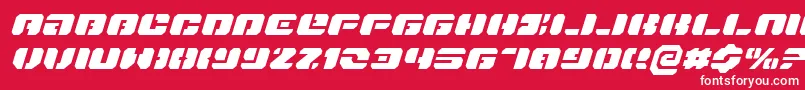 フォントDanStargateExpandedItalic – 赤い背景に白い文字