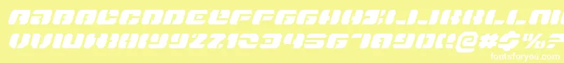 DanStargateExpandedItalic Font – White Fonts on Yellow Background