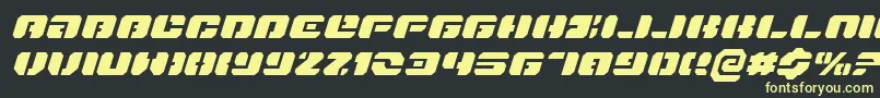 DanStargateExpandedItalic-fontti – keltaiset fontit mustalla taustalla