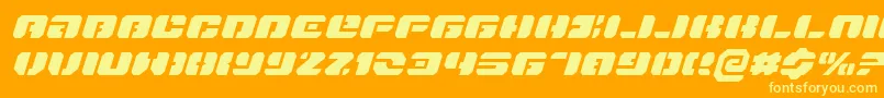 DanStargateExpandedItalic Font – Yellow Fonts on Orange Background