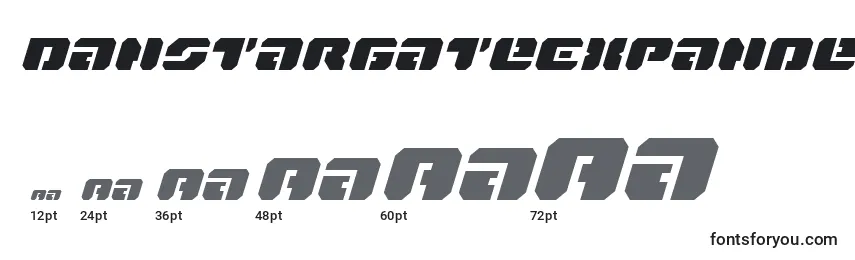 DanStargateExpandedItalic Font Sizes