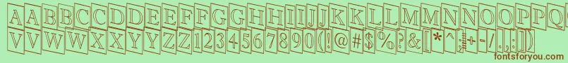 AAntiquetitultrcmdnotl Font – Brown Fonts on Green Background