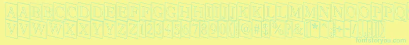 fuente AAntiquetitultrcmdnotl – Fuentes Verdes Sobre Fondo Amarillo