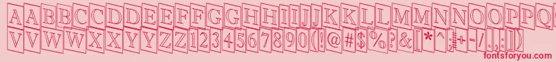 Fonte AAntiquetitultrcmdnotl – fontes vermelhas em um fundo rosa