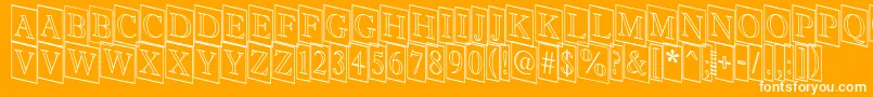 AAntiquetitultrcmdnotl-Schriftart – Weiße Schriften auf orangefarbenem Hintergrund