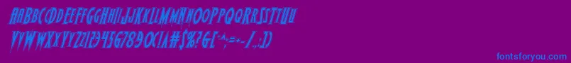 Wolfsbane2acadital-fontti – siniset fontit violetilla taustalla