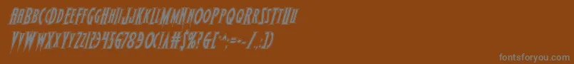 Wolfsbane2acadital-Schriftart – Graue Schriften auf braunem Hintergrund