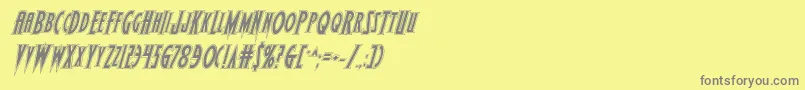 Wolfsbane2acadital Font – Gray Fonts on Yellow Background