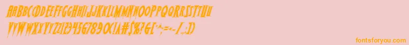 Weitere Informationen zur Wolfsbane2acadital-Schriftart Wolfsbane2acadital-Schriftart – Orangefarbene Schriften auf rosa Hintergrund