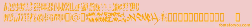 Azcrushe Font – Orange Fonts on Pink Background