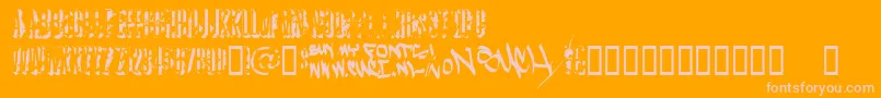 Azcrushe Font – Pink Fonts on Orange Background