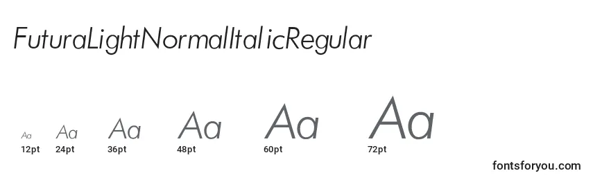 Размеры шрифта FuturaLightNormalItalicRegular