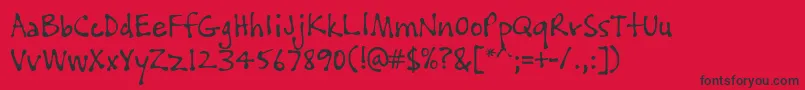 PftissueRegular Font – Black Fonts on Red Background