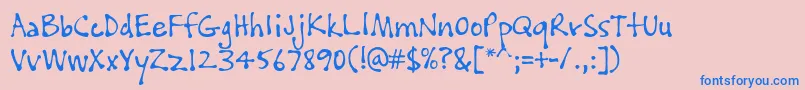 フォントPftissueRegular – ピンクの背景に青い文字