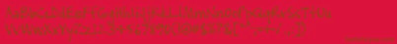 PftissueRegular-fontti – ruskeat fontit punaisella taustalla