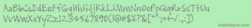 PftissueRegular Font – Gray Fonts on Green Background