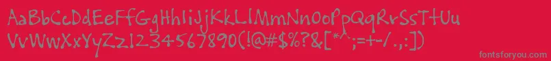 PftissueRegular Font – Gray Fonts on Red Background