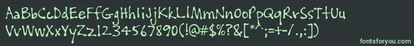 PftissueRegular-fontti – vihreät fontit mustalla taustalla