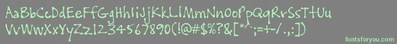 PftissueRegular Font – Green Fonts on Gray Background