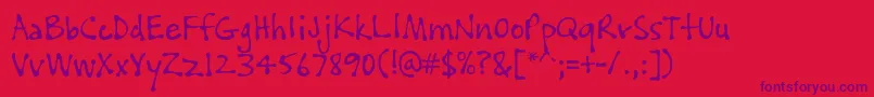 PftissueRegular Font – Purple Fonts on Red Background